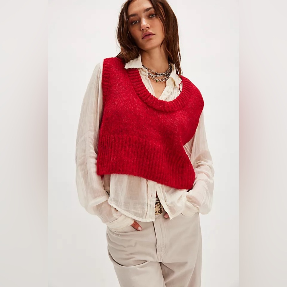 Free People Dream Maker Alpaca Vest Medium